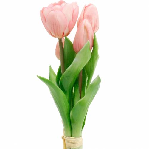 Floristik24 Tulp Bos Real Touch Kunstbloemen Kunsttulpen Roze
