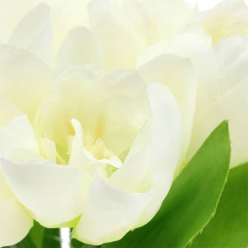 Floristik24 Lente decoratie tulpen in een bos wit 26,5cm 5st