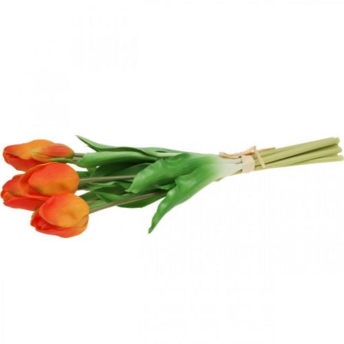 Floristik24 Kunsttulp oranje kunstbloemboeket 38cm 7st