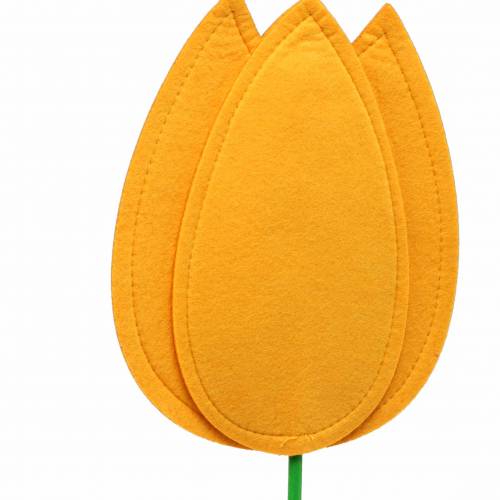 Artikel Vilten bloem tulp geel zomerdecoratie H88cm