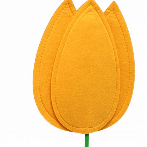 Floristik24 Vilten bloem tulp geel zomerdecoratie H88cm