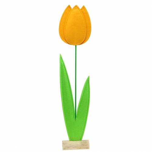 Floristik24 Vilten bloem tulp geel zomerdecoratie H88cm