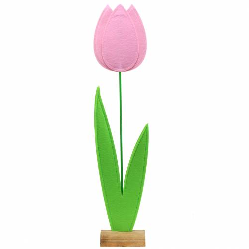 Floristik24 Vilten bloem tulp roze etalagedecoratie H88cm