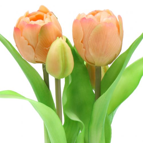 Floristik24 Tulp real-touch perzikkleuren 23cm