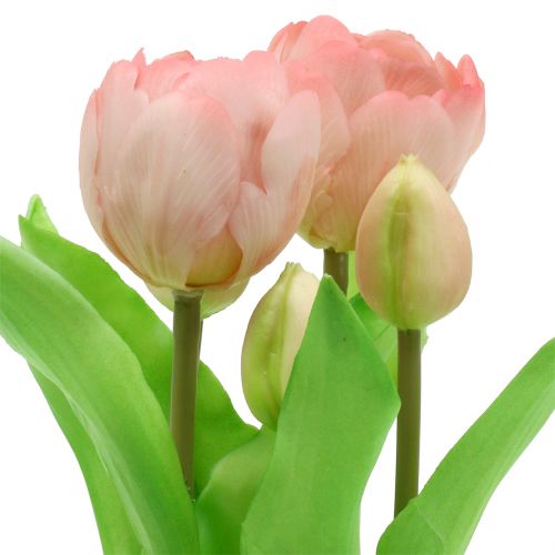 Artikel Kunstbloemen in Pot Kunsttulpen Roze Geel 22,5cm