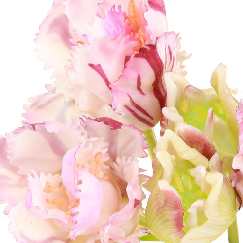 Artikel Tulpen kunst papegaai tulpen paars boeket met 5 bloemen 40cm