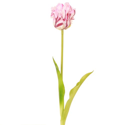 Artikel Tulpen kunst papegaai tulpen paars boeket met 5 bloemen 40cm