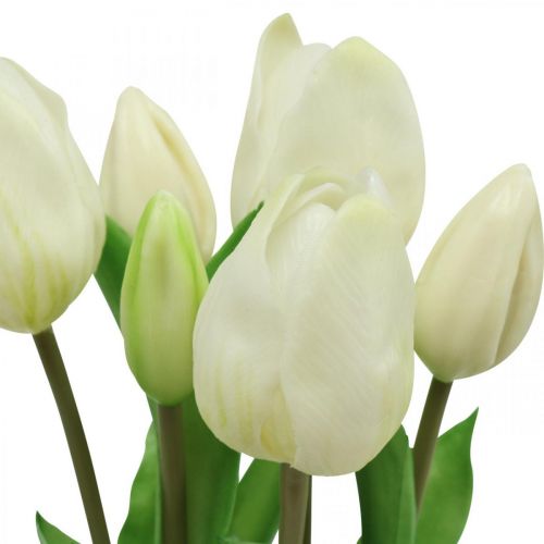 Artikel Kunsttulpen Wit Crème Real Touch 38cm 7 stuks