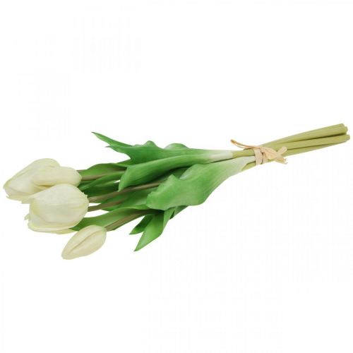 Artikel Kunsttulpen Wit Crème Real Touch 38cm 7 stuks