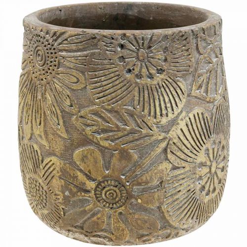 Artikel Planter gouden bloemen keramiek bloempot Ø17cm H19cm