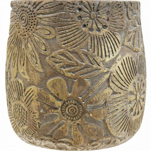 Floristik24 Planter gouden bloemen keramiek bloempot Ø17cm H19cm