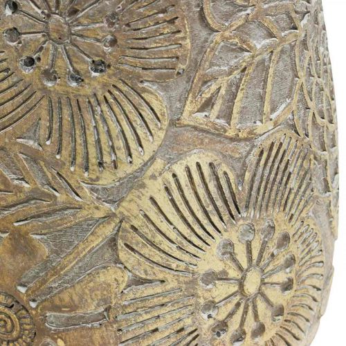 Floristik24 Planter gouden bloemen keramiek bloempot Ø17cm H19cm