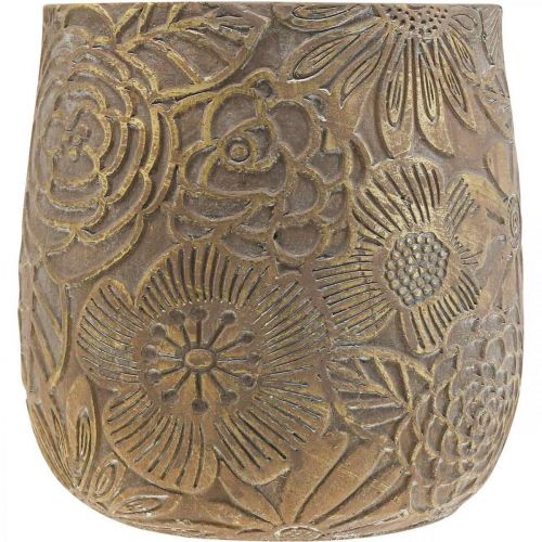 Artikel Plantenbak goud bloemen keramiek bloempot Ø21cm H22.5cm
