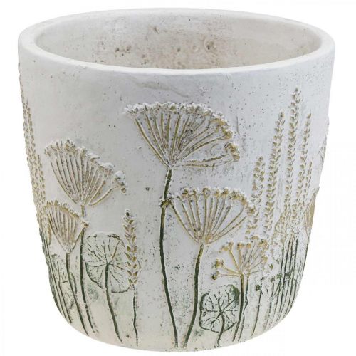 Bondgenoot Zichtbaar zak Floristik24.nl Plantenbak Grote Bloempot Keramiek Wit Goud Ø20.5cm H20cm -  goedkoop online kopen