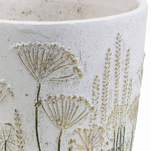 Floristik24 Plantenbak Grote Bloempot Keramiek Wit Goud Ø20.5cm H20cm