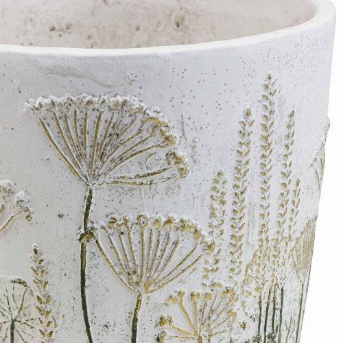 Artikel Plantenbak Grote Bloempot Keramiek Wit Goud Ø20.5cm H20cm