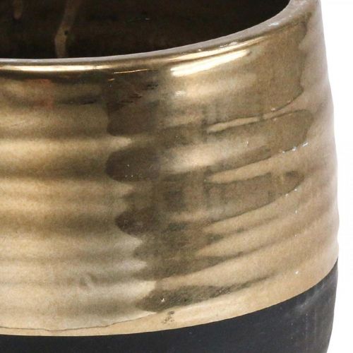 Floristik24 Plantenbak Keramiek Zwart Goud Bloempot Ø20.5cm H18cm