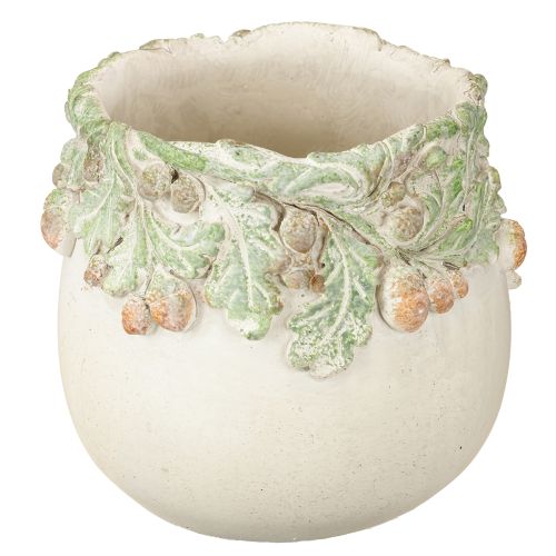 Plantenbak Herfst Eikels Bloempot Gegoten Steen Ø14,5cm H13cm