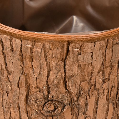 Artikel Bloempot houten ronde bloempot dennenschors Ø15cm H12,5cm