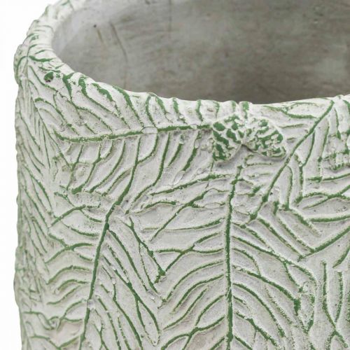 Artikel Plantenbak keramiek groen wit grijs dennentakken Ø12cm H17.5cm