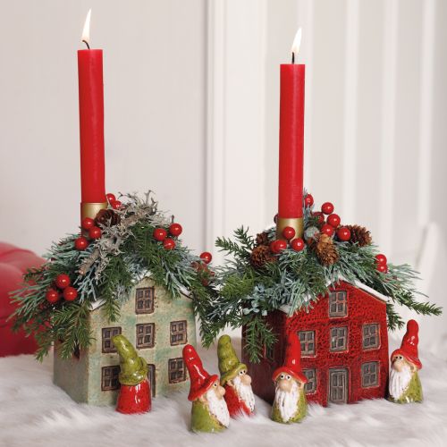 Plantenbak Keramiek Huis Advent Mintwit 10×10×12cm