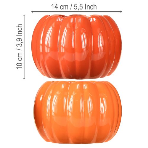 Artikel Plantenbak keramiek pompoen oranje assorti Ø14cm H10cm 2 st.