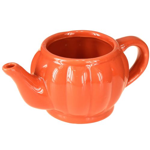 Floristik24 Plantenbak keramiek theepot oranje assorti 15×9×6,5cm 2 stuks