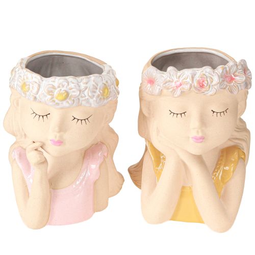 Artikel Bloempot Keramiek Dreaming Girl Assorti H19.5cm 2st