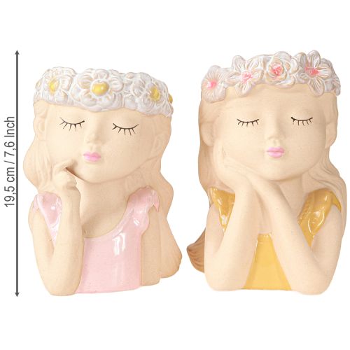 Artikel Bloempot Keramiek Dreaming Girl Assorti H19.5cm 2st