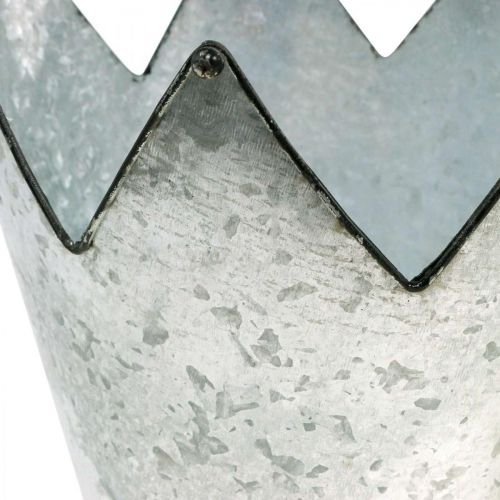Artikel Plantenbak kroon metaal decoratie zink Ø21.5/19.5/17cm set van 3