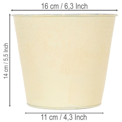 Artikel Metalen plantenbak, pastelgeel, Ø16cm H14cm