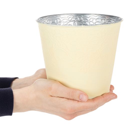 Artikel Metalen plantenbak, pastelgeel, Ø16cm H14cm