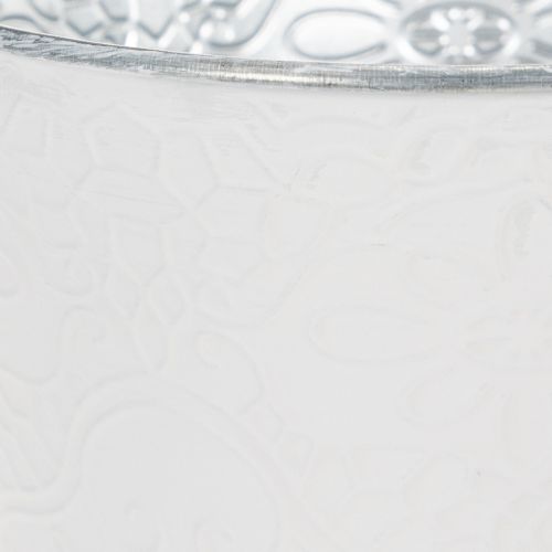 Artikel Metalen plantenbak, pastelwit, Ø16cm H14cm