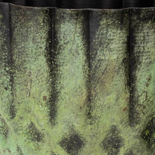 Artikel Vintage metalen bloempot, groen, Ø14/12 cm, set van 2