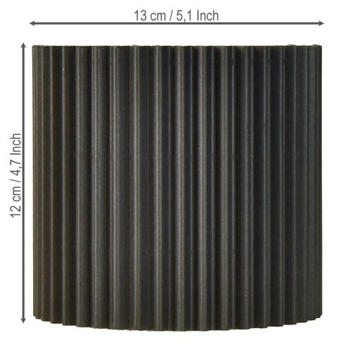 Artikel Bloempot Papier Zwart Ø13cm H12cm 4 stuks