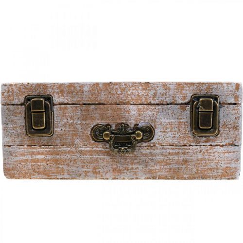 Floristik24 Plantenbak beton antiek houtlook 22,5x13x9cm