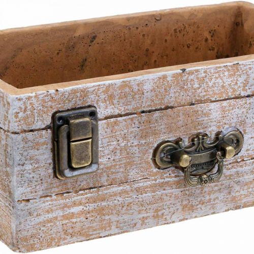 Floristik24 Plantenbak beton antiek houtlook 22,5x13x9cm