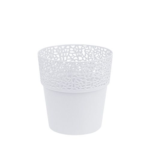 Floristik24 Plantenbak kunststof wit Ø11,5cm H12,5cm 1 st