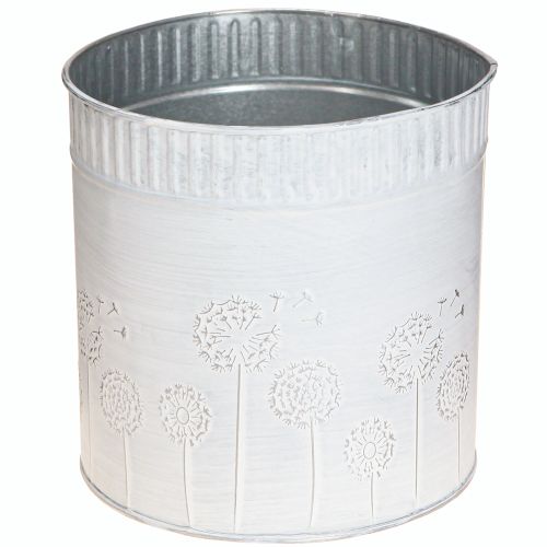 Floristik24 Plantenbak Paardenbloemen Metalen Bloempot Wit Ø15,5cm H15,5cm