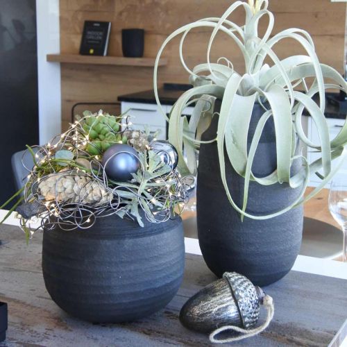 Floristik24 Bloempot zwart keramiek Ø27cm H23cm