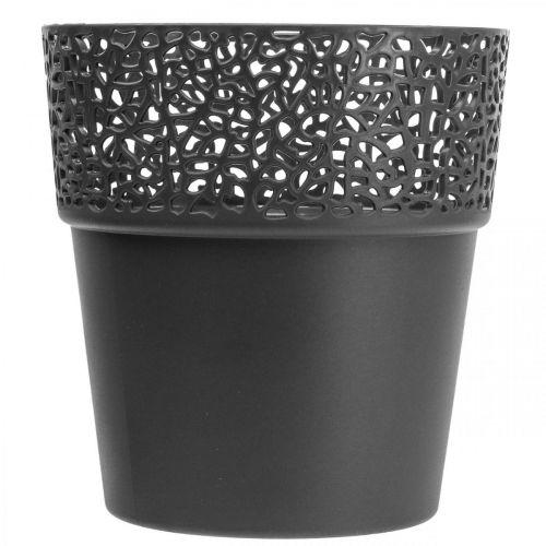 Floristik24 Plantenbak kunststof bloempot antraciet Ø11,5cm H12,5cm