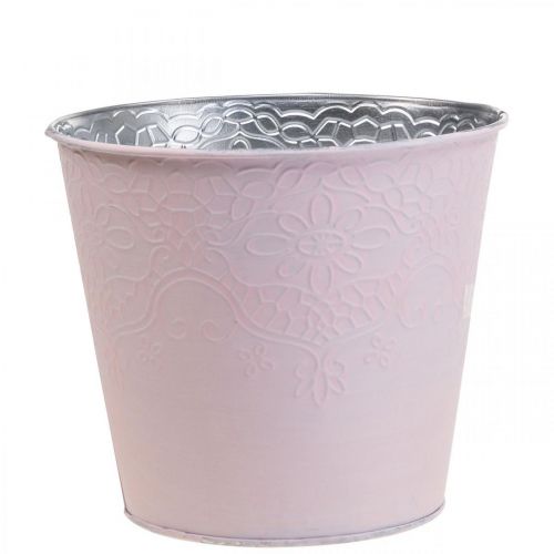 Plantenbak metalen plantenbak pastel roze Ø16cm H14cm
