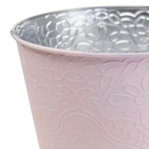 Floristik24 Plantenbak metalen plantenbak pastelroze Ø20cm H16cm
