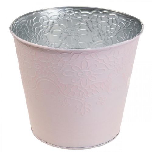 Floristik24 Plantenbak metalen plantenbak pastelroze Ø20cm H16cm