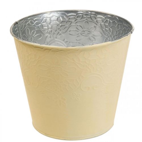 Floristik24 Bloempot metaal bloempot pastel geel Ø12cm