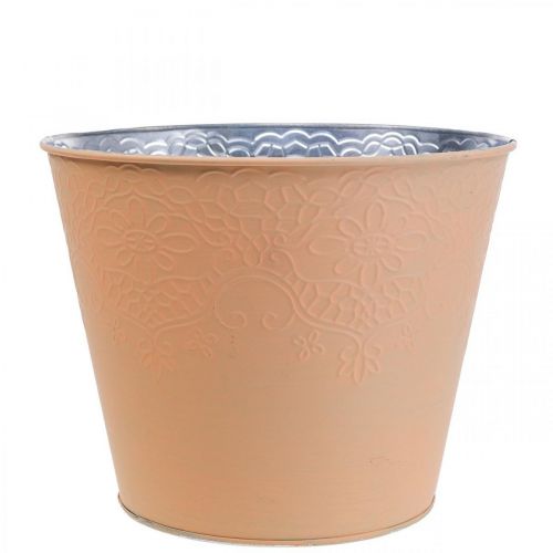 Artikel Plantenbak metalen plantenbak pastel oranje Ø16cm H14cm