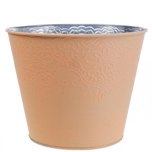 Plantenbak metalen plantenbak pastel oranje Ø20cm H16cm