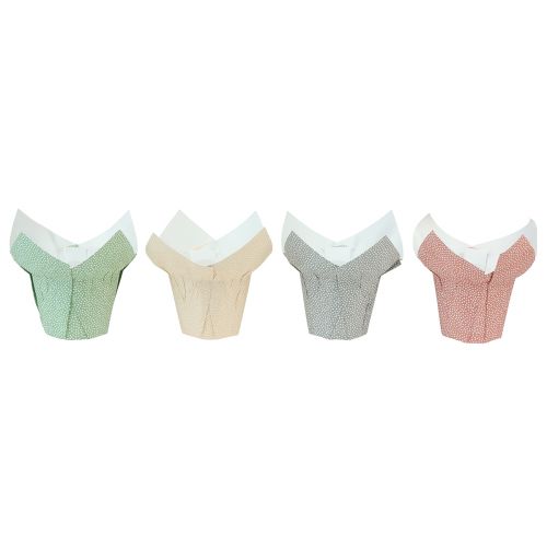 Artikel Plantenbak papier gestippeld cadeauverpakking bloemen Ø9cm H16cm 8 st