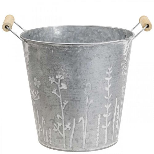 Floristik24 Plantenbak plantenbak vintage decoratieve metalen emmer Ø21,5cm H19cm