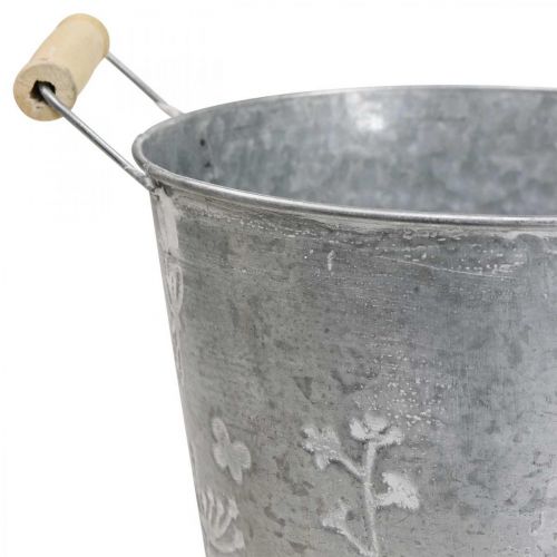 Floristik24 Plantenbak plantenbak vintage decoratieve metalen emmer Ø21,5cm H19cm